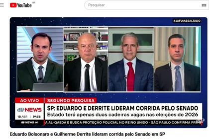 Os Pingos nos Is cita pesquisa realizada pela Paraná Pesquisas no Estado de São Paulo.