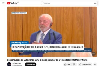 InfoMoney cita pesquisa realizada pela Paraná Pesquisas.