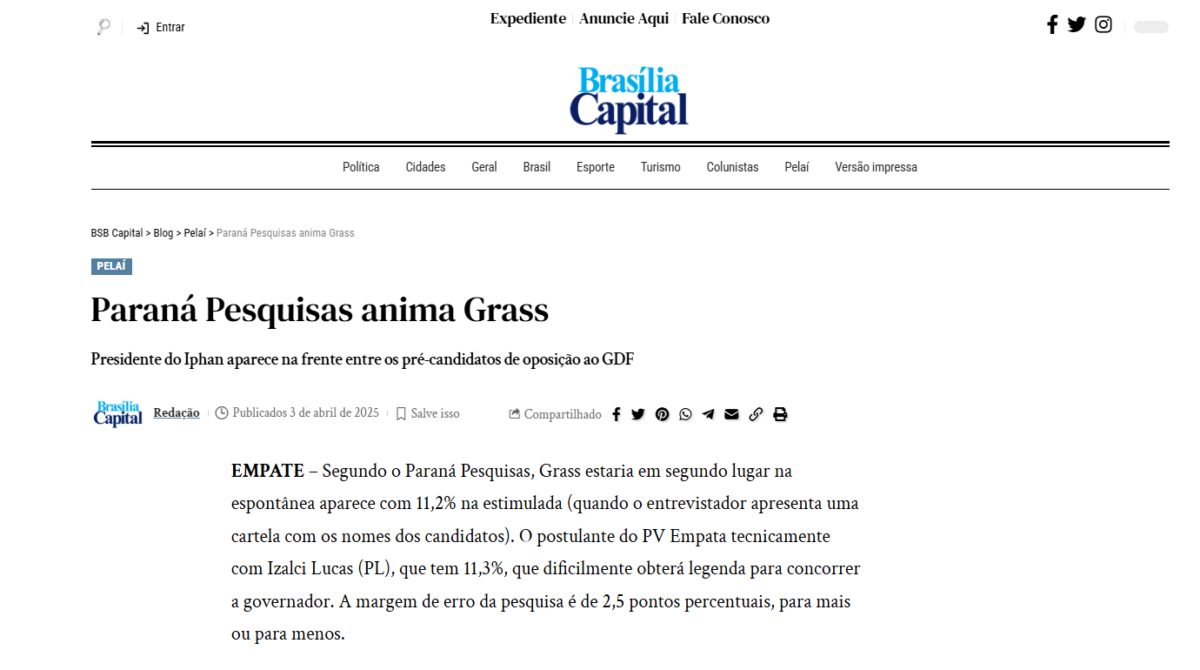 Brasília Capital cita pesquisa realizada pela Paraná Pesquisas no Distrito Federal. 2 image 124