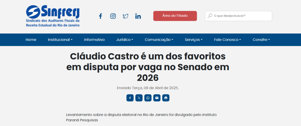 Sinfrerj cita pesquisa realizada pela Paraná Pesquisas no Estado do Rio de Janeiro. 2 image 198