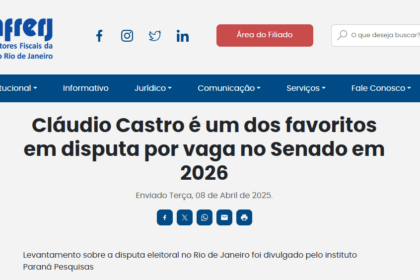 Sinfrerj cita pesquisa realizada pela Paraná Pesquisas no Estado do Rio de Janeiro.