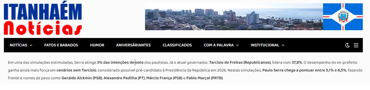 Itanhaém Notícias cita pesquisa realizada pela Paraná Pesquisas no Estado de São Paulo. 2 image 223