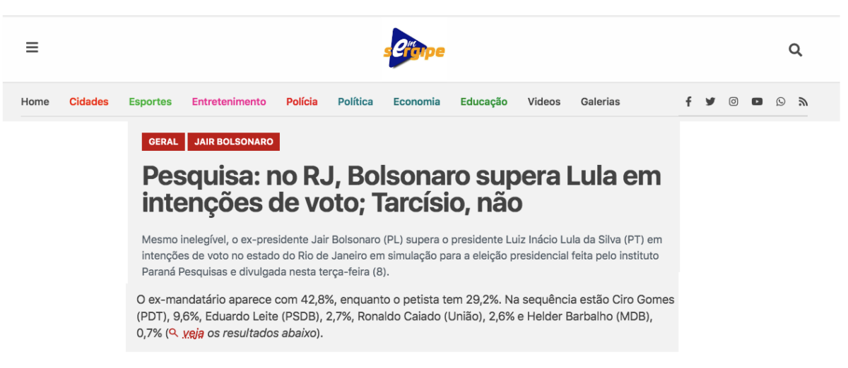 Em Sergipe cita pesquisa realizada pela Paraná Pesquisas no Estado de Rio de Janeiro. 2 image 229