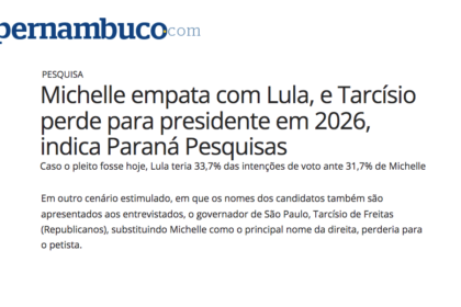 Pernambuco.com cita pesquisa realizada pela Paraná Pesquisas.