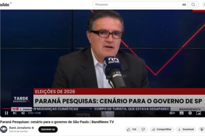 Band cita pesquisa realizada pela Paraná Pesquisas.