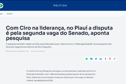 Lupa 1 cita pesquisa realizada pela Paraná Pesquisas.