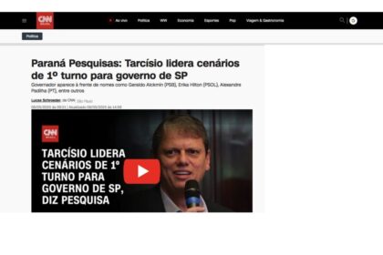 CNN cita pesquisa realizada pela Paraná Pesquisas.