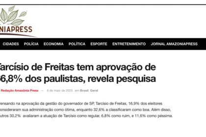 Amazon Press cita pesquisa realizada pela Paraná Pesquisas.