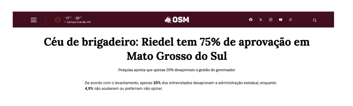 O Sul Mato Grossense cita pesquisa realizada pela Paraná Pesquisas no Estado de Mato Grosso. 2 O Sul Mato Grossense cita pesquisa realizada pela Paraná Pesquisas no Estado de Mato Grosso.