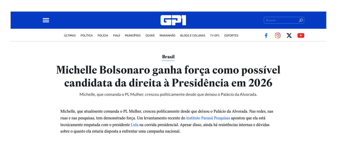 GP1 cita pesquisa realizada pela Paraná Pesquisas no Estado de Mato Grosso. 2 GP1 cita pesquisa realizada pela Paraná Pesquisas no Estado de Mato Grosso.