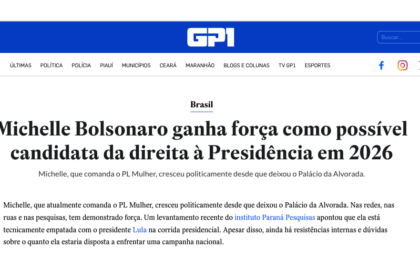GP1 cita pesquisa realizada pela Paraná Pesquisas no Estado de Mato Grosso.