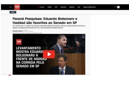 CNN Brasil cita pesquisa realizada pela Paraná Pesquisas.