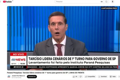 Jovem Pan News cita pesquisa realizada pela Paraná Pesquisas no Estado de São Paulo.