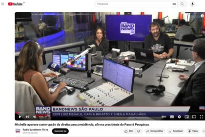 Rádio Band News FM cita pesquisa realizada pela Paraná Pesquisas no Estado de São Paulo.