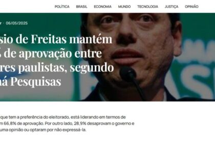 ContraFatos cita pesquisa realizada pela Paraná Pesquisas no Estado de São Paulo.
