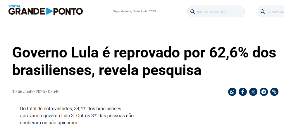 Portal Grande Ponto cita pesquisa realizada pela Paraná Pesquisas no Distrito Federal.