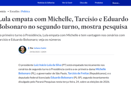 Estadão cita pesquisa realizada pela Paraná Pesquisas.