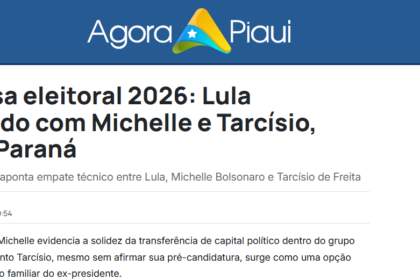 Agora Piauí cita pesquisa realizada pela Paraná Pesquisas.