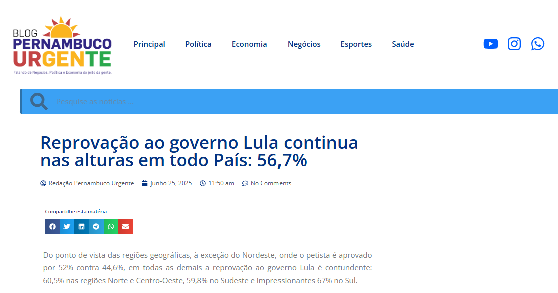 Blog Pernambuco Urgente cita pesquisa realizada pela Paraná Pesquisas. 2 Blog Pernambuco Urgente cita pesquisa realizada pela Paraná Pesquisas.