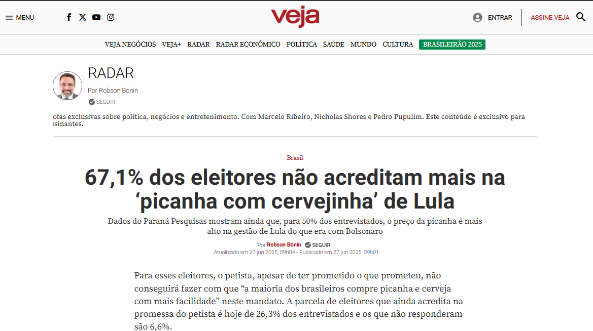 Veja cita pesquisa realizada pela Paraná Pesquisas.