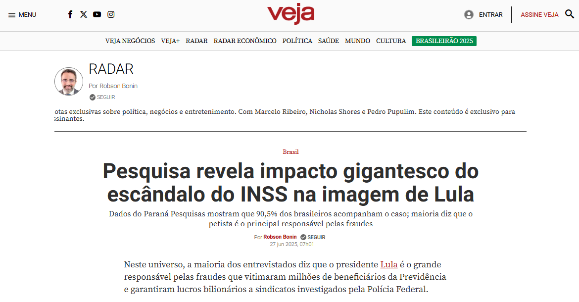 Veja cita pesquisa realizada pela Paraná Pesquisas.