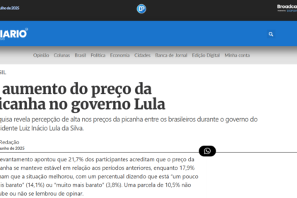 Diário do Povo cita pesquisa realizada pela Paraná Pesquisas.