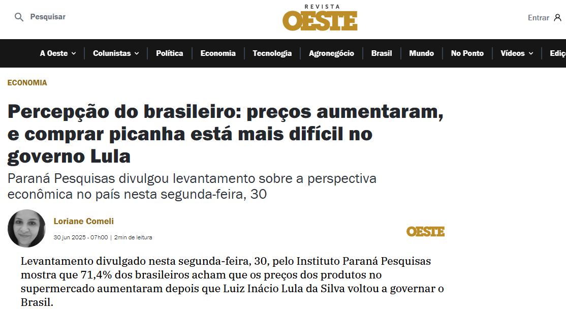 Revista do Oeste cita pesquisa realizada pela Paraná Pesquisas. 2 Revista do Oeste cita pesquisa realizada pela Paraná Pesquisas.