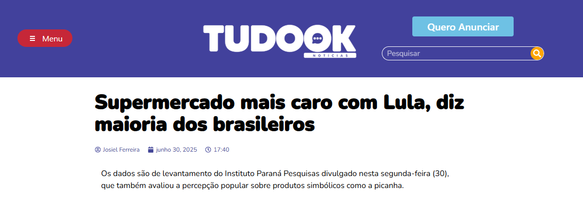 Tudo Ok cita pesquisa realizada pela Paraná Pesquisas. 2 Tudo Ok cita pesquisa realizada pela Paraná Pesquisas.
