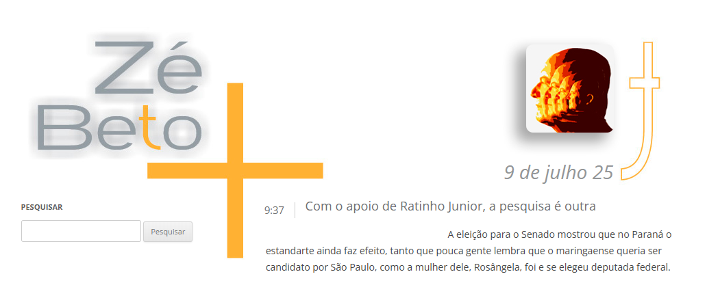 Blog Zé Beto cita pesquisa realizada pela Paraná Pesquisas no Estado do Paraná.