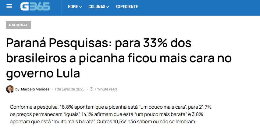 Goiás 365 cita pesquisa realizada pela Paraná Pesquisas. 2 Goiás 365 cita pesquisa realizada pela Paraná Pesquisas.