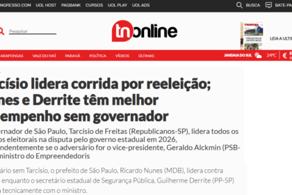 TN Online cita pesquisa realizada pela Paraná Pesquisas no Estado de São Paulo.