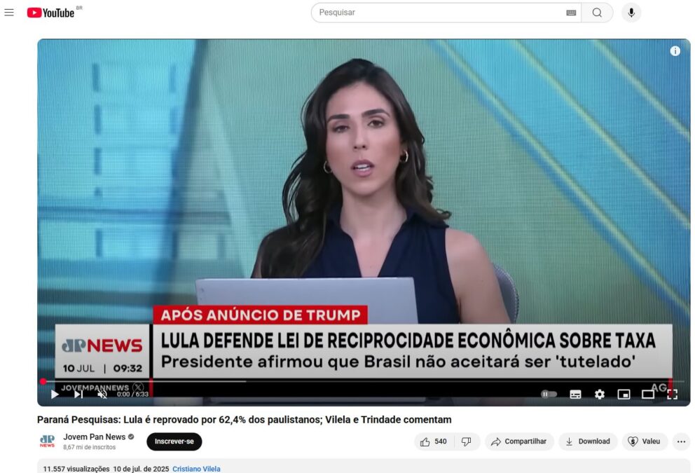 Jovem Pan News cita pesquisa realizada pela Paraná Pesquisas no Estado de São Paulo. 2 Jovem Pan News cita pesquisa realizada pela Paraná Pesquisas no Estado de São Paulo.