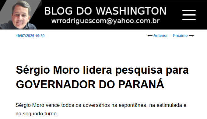 Blog do Washington cita pesquisa realizada pela Paraná Pesquisas no Estado do Paraná. 2 Blog do Washington cita pesquisa realizada pela Paraná Pesquisas no Estado do Paraná.