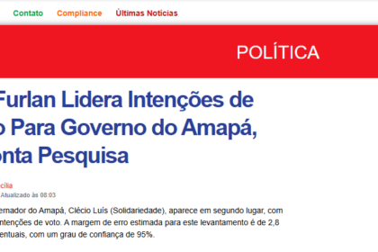 Blog do Silva Lima cita pesquisa realizada pela Paraná Pesquisas no Estado do Amapá.