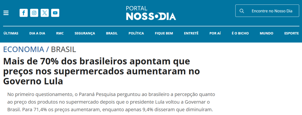 Portal Nosso Dia cita pesquisa realizada pela Paraná Pesquisas. 2 Portal Nosso Dia cita pesquisa realizada pela Paraná Pesquisas.