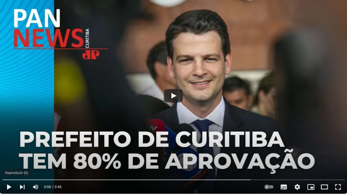 Jovem Pan News Paraná cita pesquisa realizada pela Paraná Pesquisas no Município de Curitiba.