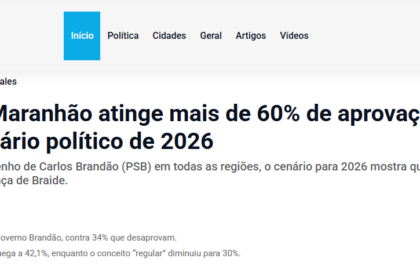 Portal Opinião e Notícia cita pesquisa realizada pela Paraná Pesquisas no Estado do Maranhão.