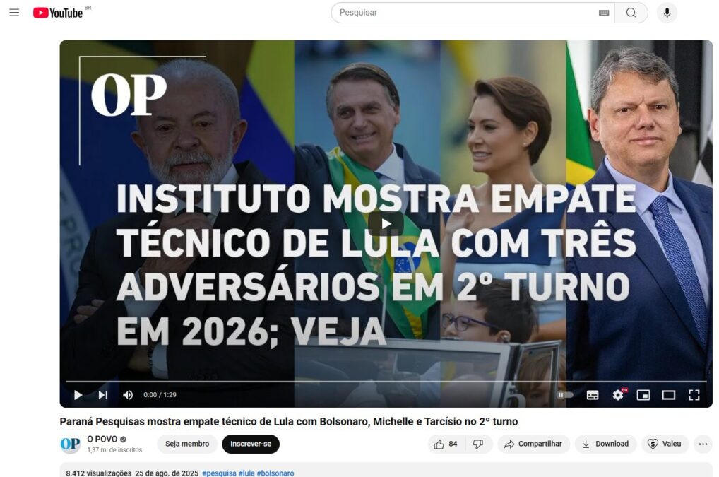 O Povo cita pesquisa realizada pela Paraná Pesquisas. 2 O Povo cita pesquisa realizada pela Paraná Pesquisas.