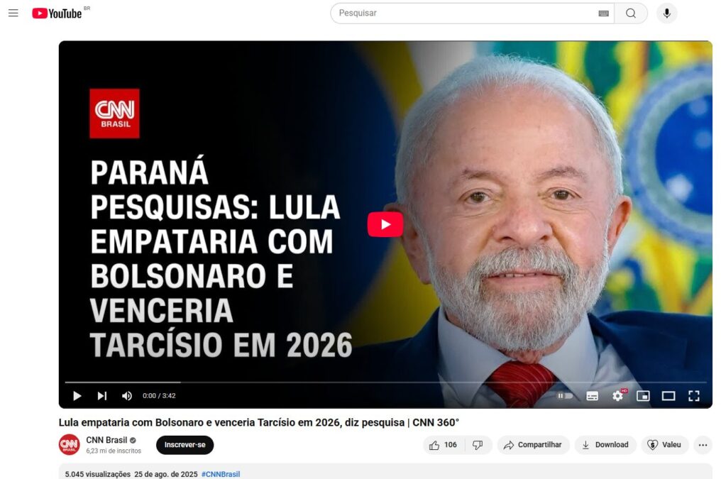 CNN Brasil cita pesquisa realizada pela Paraná Pesquisas. 2 CNN Brasil cita pesquisa realizada pela Paraná Pesquisas.