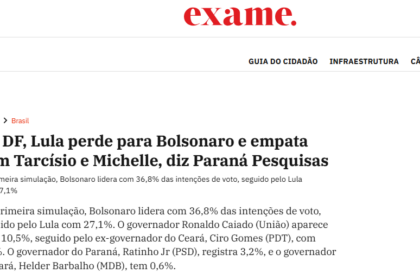 Exame cita pesquisa realizada pela Paraná Pesquisas no Distrito Federal.