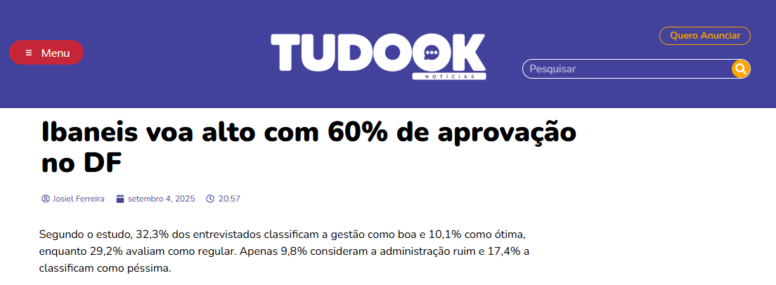 Tudo Ok cita pesquisa realizada pela Paraná Pesquisas no Distrito Federal. 2 Tudo Ok cita pesquisa realizada pela Paraná Pesquisas no Distrito Federal.