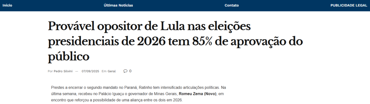 Diário do Comércio cita pesquisa realizada pela Paraná Pesquisas.