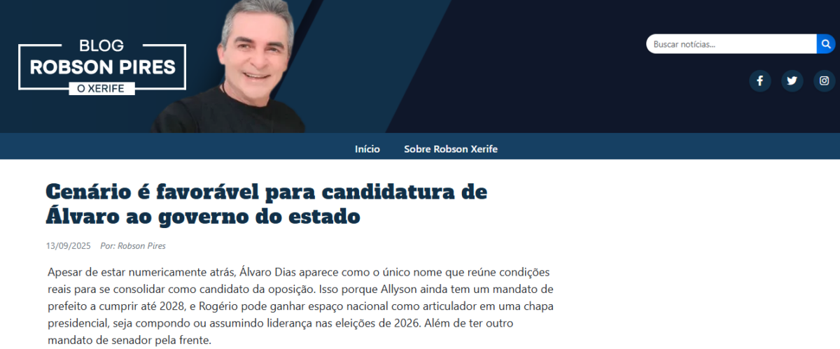 Blog Robson Pires cita pesquisa realizada pela Paraná Pesquisas no Estado do Rio Grande do Norte.