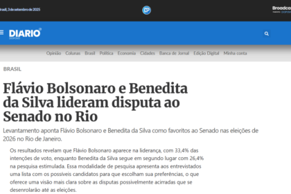 Diário do Povo cita pesquisa realizada pela Paraná Pesquisas no Estado do Rio de Janeiro.