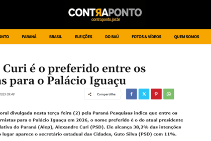 Contra Ponto cita pesquisa realizada pela Paraná Pesquisas no Município de Curitiba e RMC.