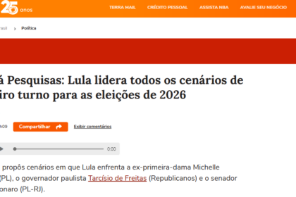 Portal Terra cita pesquisa realizada pela Paraná Pesquisas.