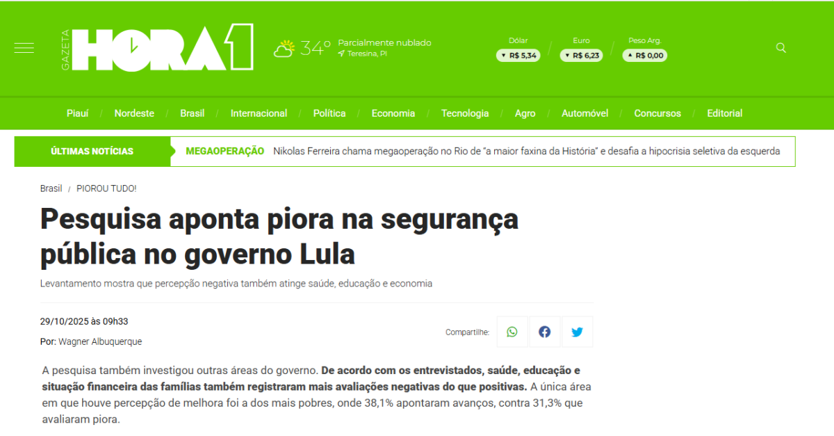 Gazeta Hora 1 cita pesquisa realizada pela Paraná Pesquisas. 2 Gazeta Hora 1 cita pesquisa realizada pela Paraná Pesquisas.