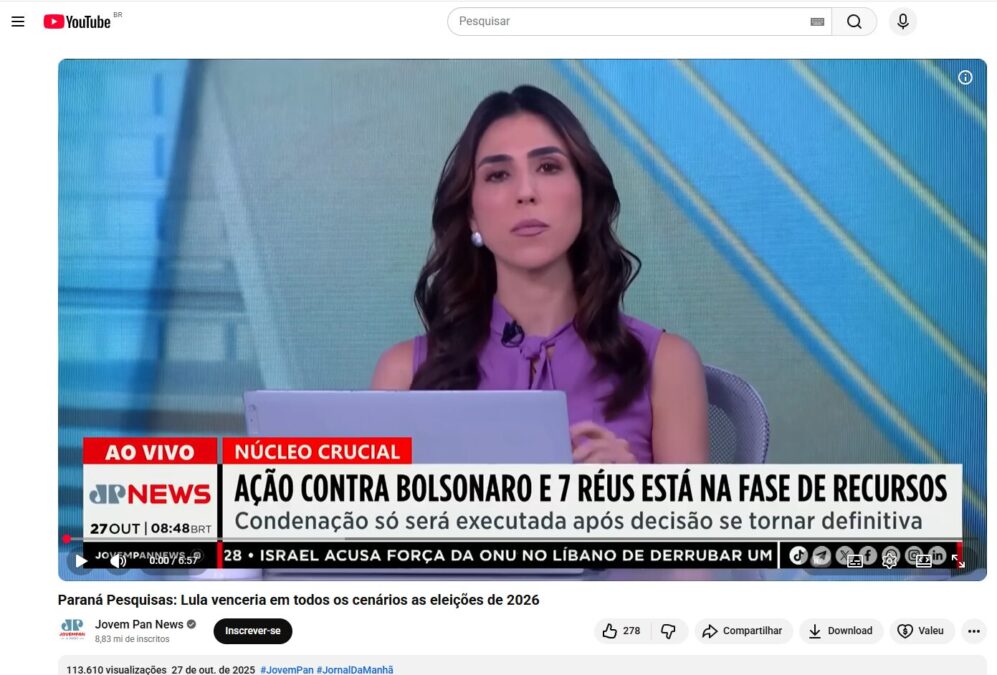 Jovem Pan News pesquisa realizada pela Paraná Pesquisas.