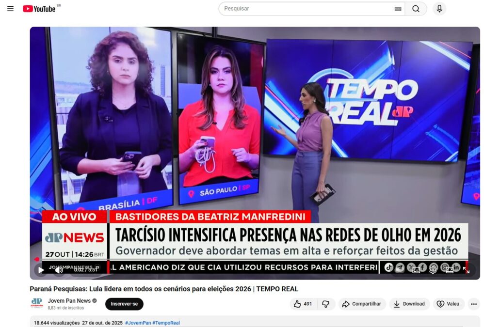 Jovem Pan News pesquisa realizada pela Paraná Pesquisas. 2 Jovem Pan News pesquisa realizada pela Paraná Pesquisas.