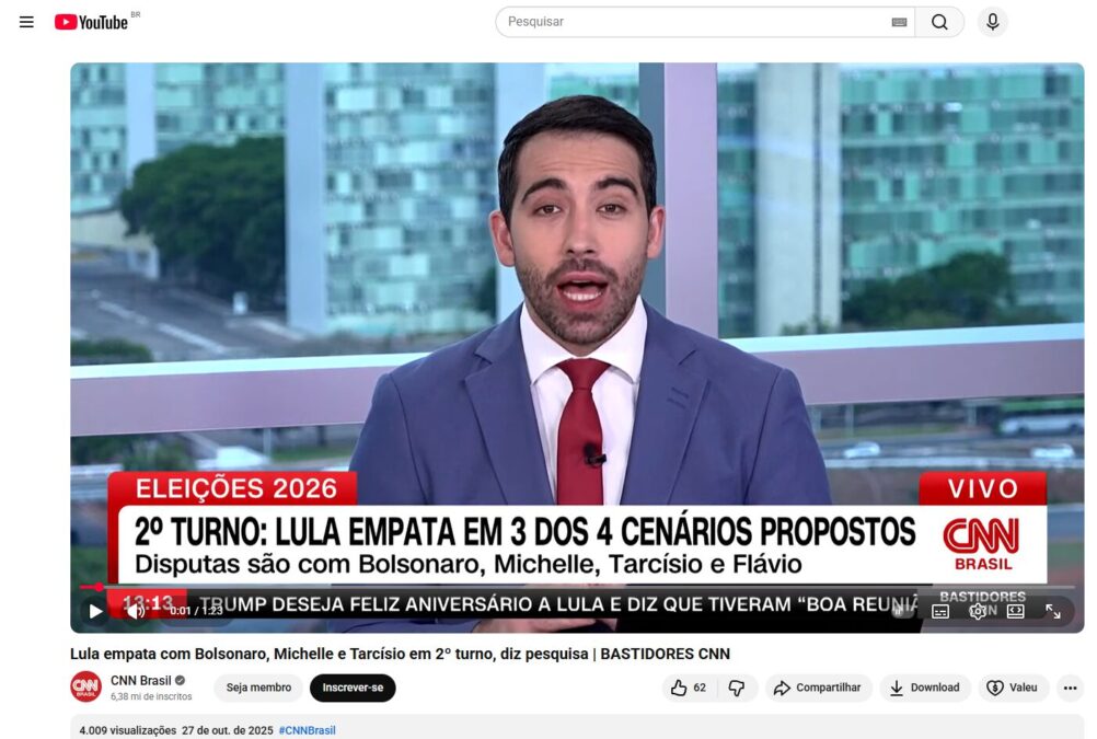 CNN Brasil pesquisa realizada pela Paraná Pesquisas.